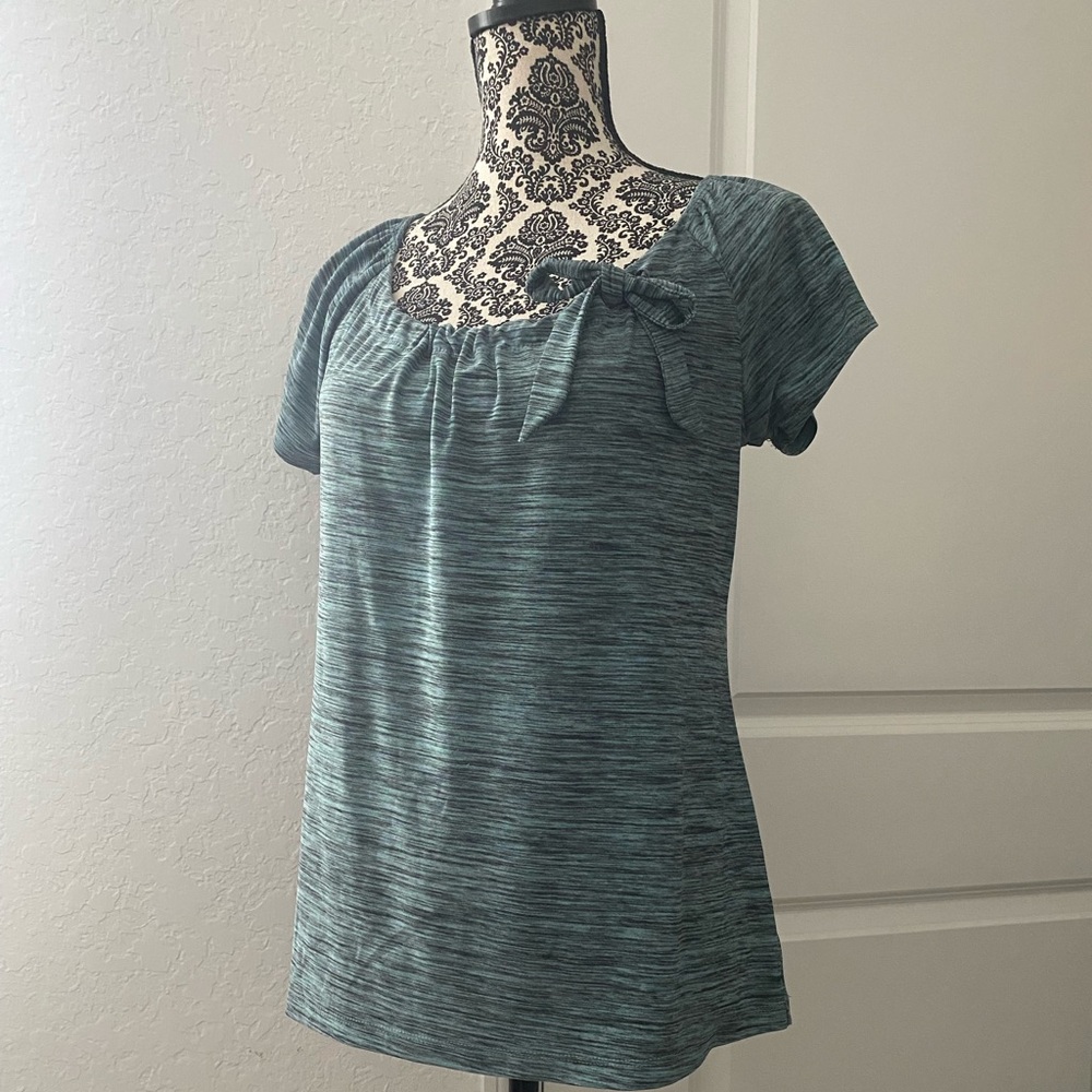 Susan Lawrence Green Ruched Blouse